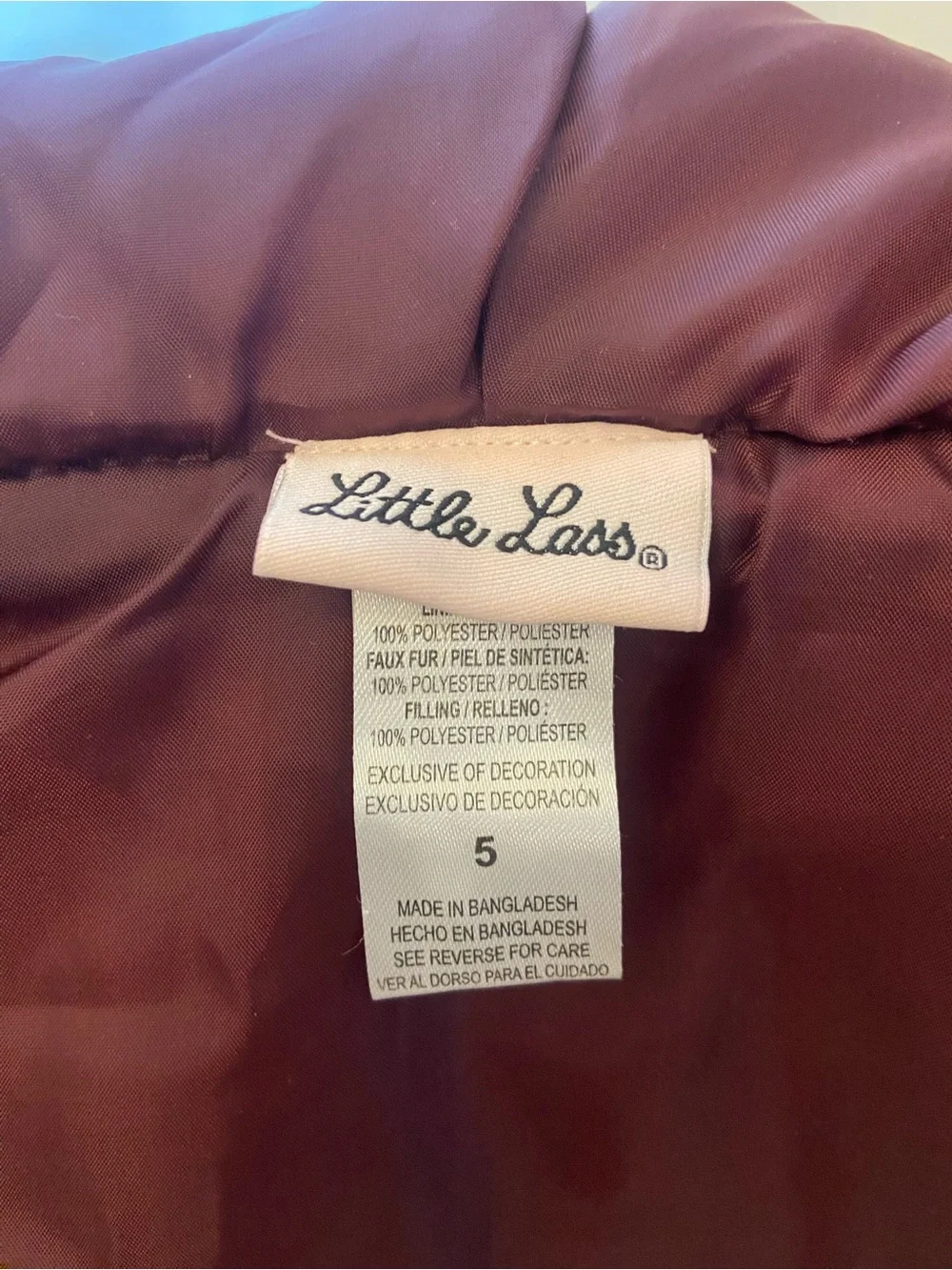 Little Lass Plum Quilted Puffer Vest with Cream Waistband